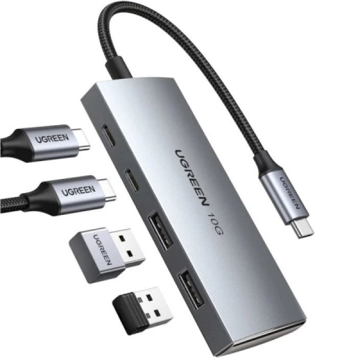 USB-хаб Ugreen CM480 Type-C 3.2 з 2 портами Type-C і 2 USB