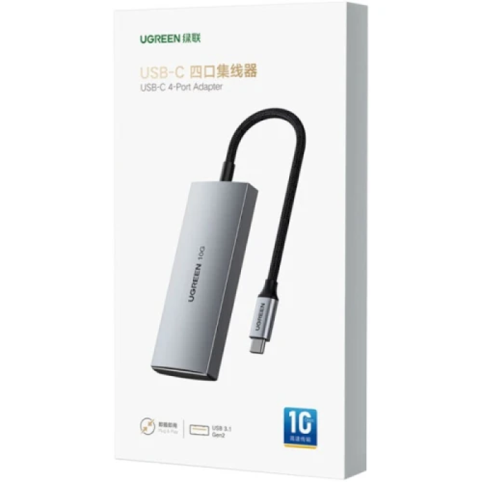 USB-хаб Ugreen CM480 Type-C 3.2 з 2 портами Type-C і 2 USB