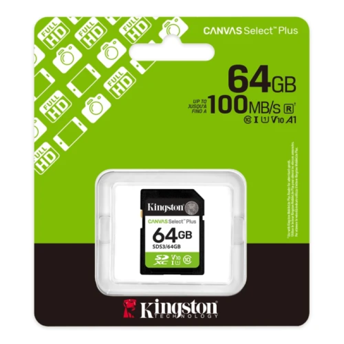 Карта пам’яті Kingston Canvas Select Plus SDXC на 64 ГБ