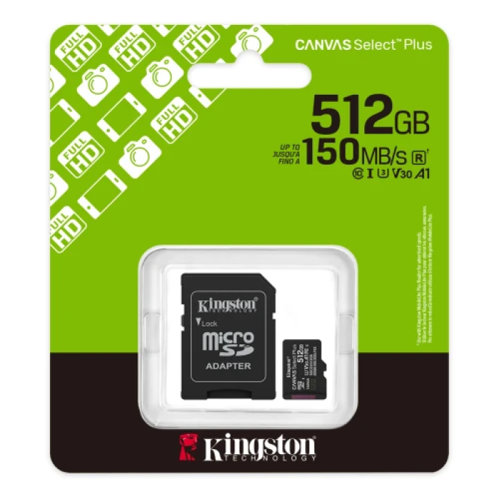Карта microSDXC Kingston Canvas Select Plus на 512 ГБ