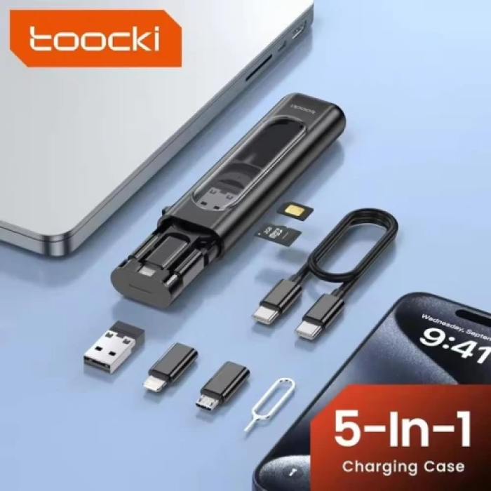 Комбінований кабель Toocki Type-C, USB, Lightning і microUSB 25 см