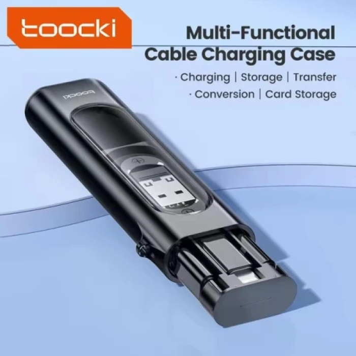Комбінований кабель Toocki Type-C, USB, Lightning і microUSB 25 см