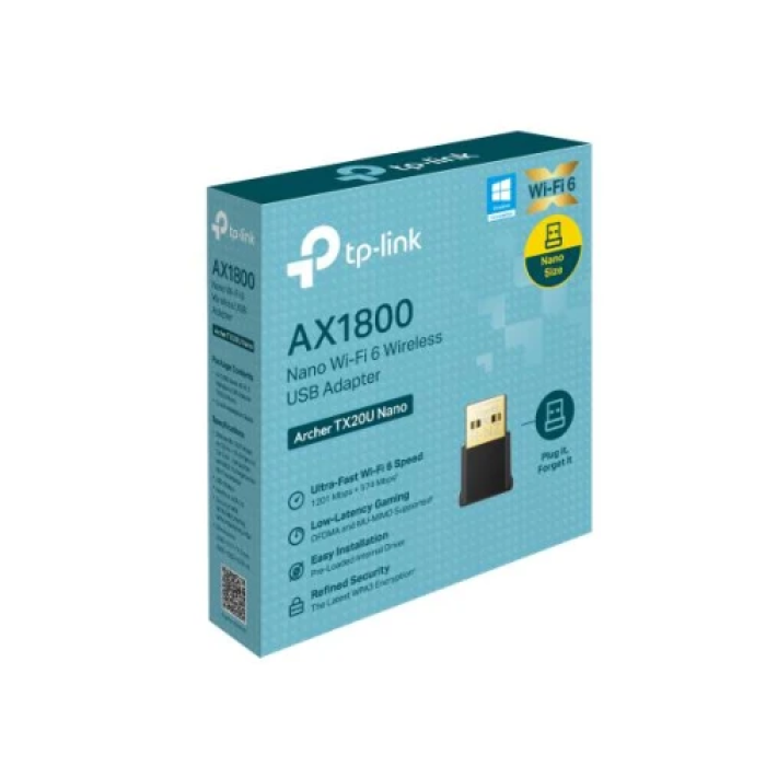 TP-Link Archer TX20U Nano — чорний USB-адаптер Wi-Fi 6