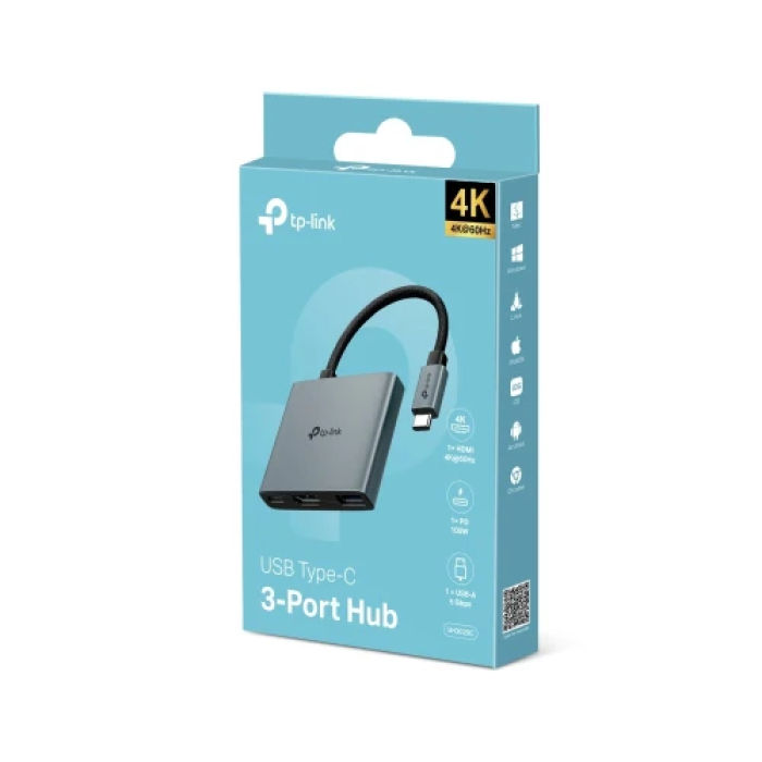 USB-хаб TP-Link UH3020C 3-в-1 з HDMI 4K і Type-C PD 100 Вт