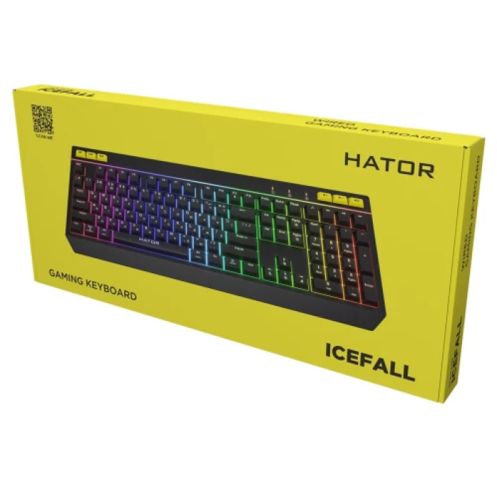 Ігрова клавіатура Hator Icefall RGB, чорна, 8 зон
