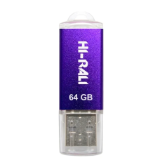 Флешка USB (USB-накопичувач) Hi-Rali Rocket 64 ГБ, USB 2.0, фіолетова