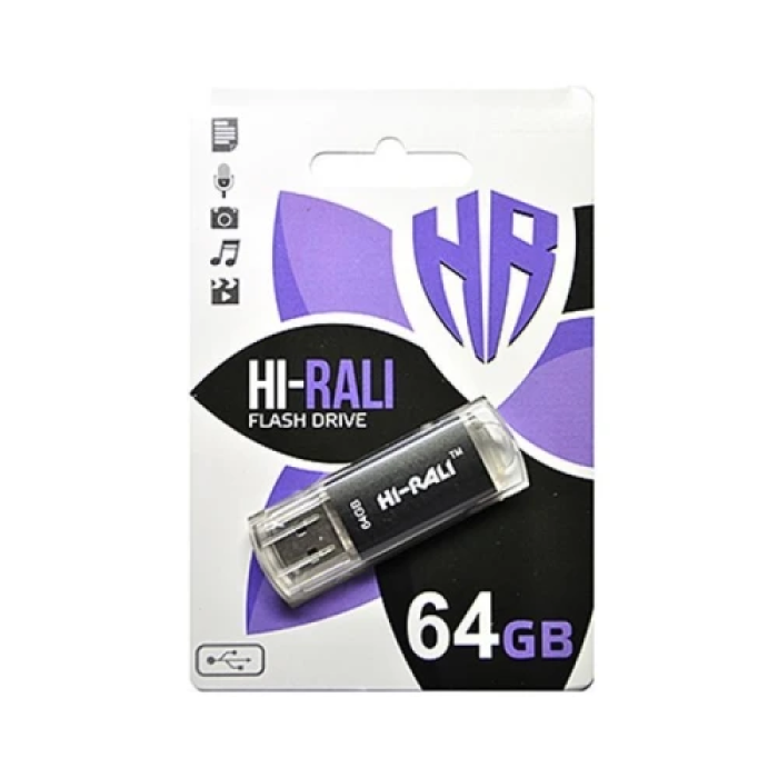 Флешка Hi-Rali Rocket 64 ГБ з USB 2.0, фіолетова
