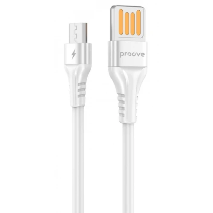 Білий кабель microUSB Proove Double Way USB 2.0 завдовжки 1 м