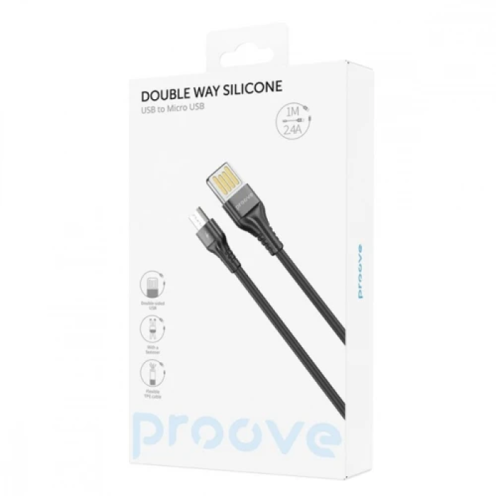 Білий кабель microUSB Proove Double Way USB 2.0 завдовжки 1 м