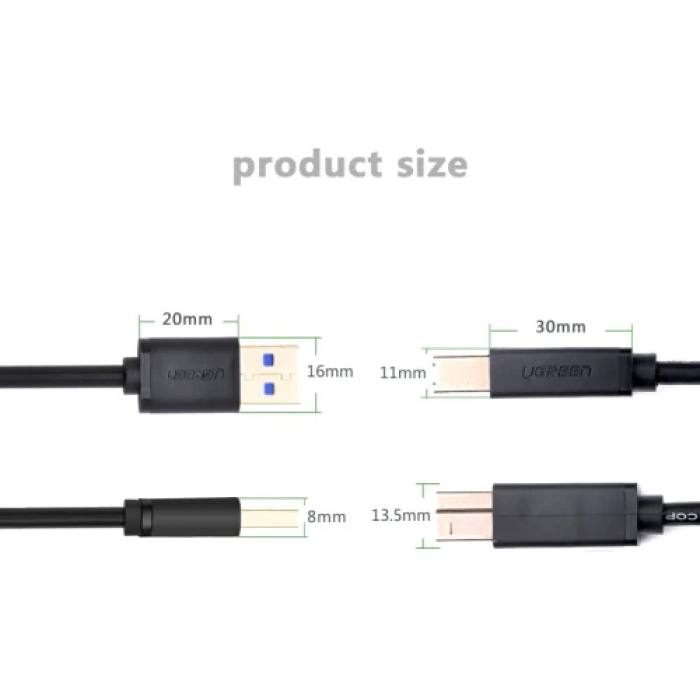 Кабель Ugreen US210 USB 3.0 AM–BM довжиною 2 метри