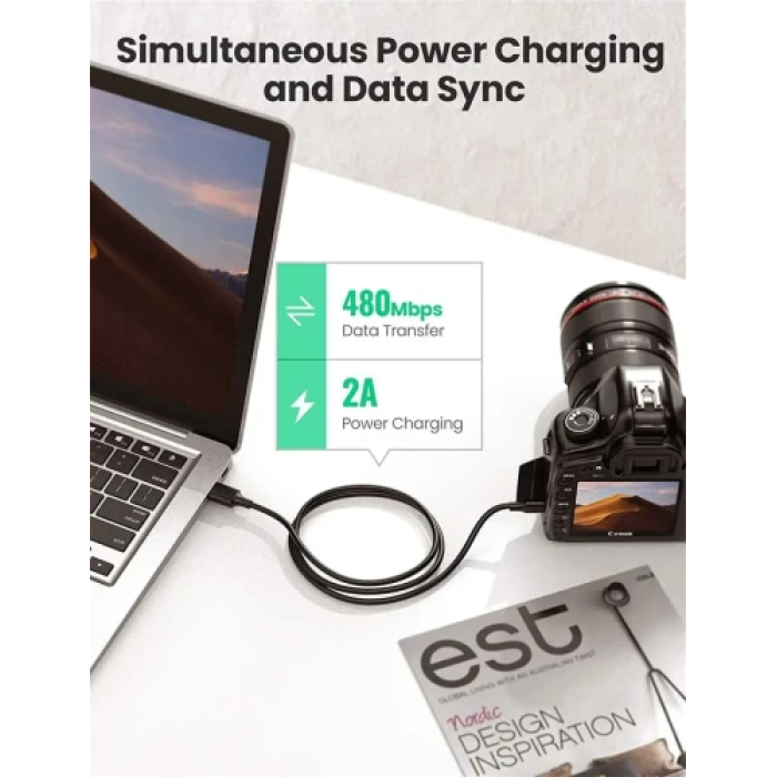 Кабель USB—miniUSB Ugreen US132 0,5 м для синхронізації