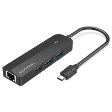 Хаб USB (концентратор USB) Vention 5-in-1 Type-C 3.1, 3xUSB 3.0, LAN, 15 см