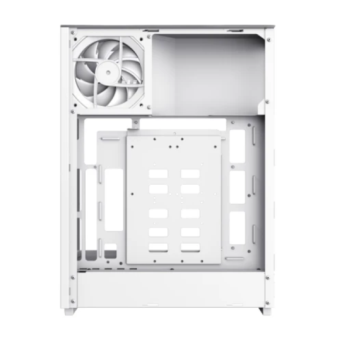 Корпус GameMax T20 White для Micro ATX/Mini ITX зі скляною панеллю та 2 ARGB-вентиляторами