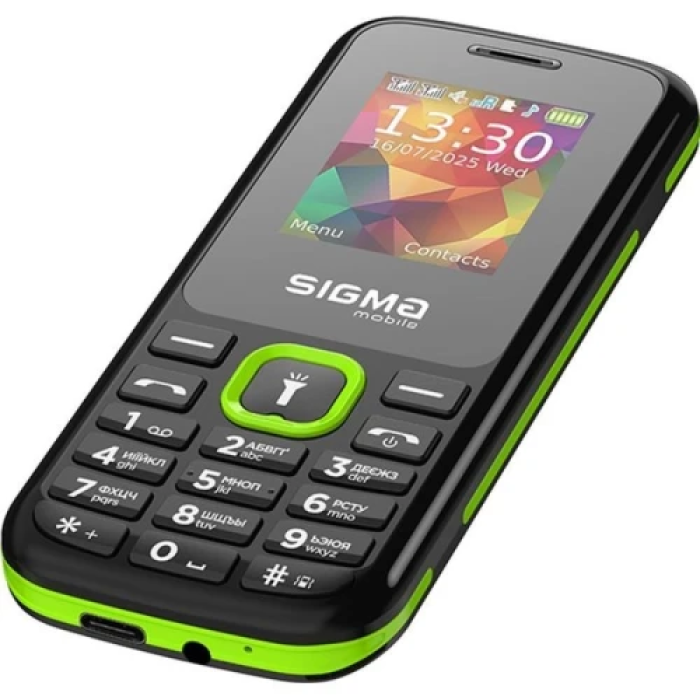 Мобільний кнопковий телефон Sigma X-style 171 Mini Black-Green