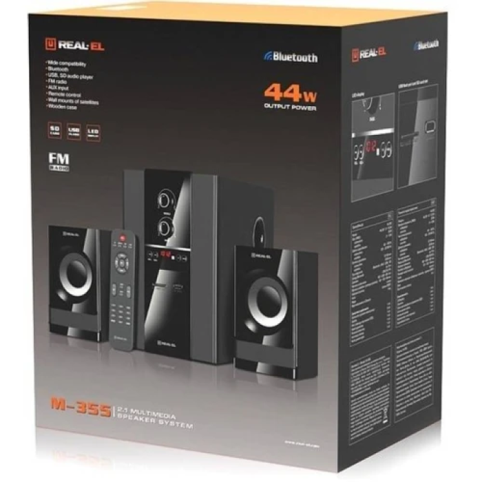 Колонки REAL-EL M-355 2.1 з Bluetooth і сабвуфером