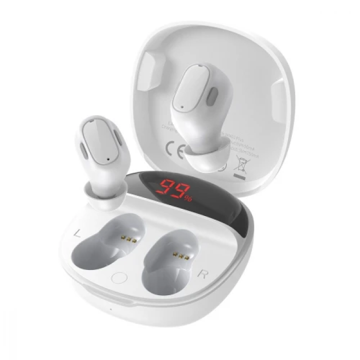 Бездротові TWS-навушники Baseus Encok WM01 Plus White — до 50 год