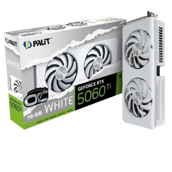 Ігрова відеокарта Palit GeForce RTX 5060 Ti OC White Edition 16 ГБ