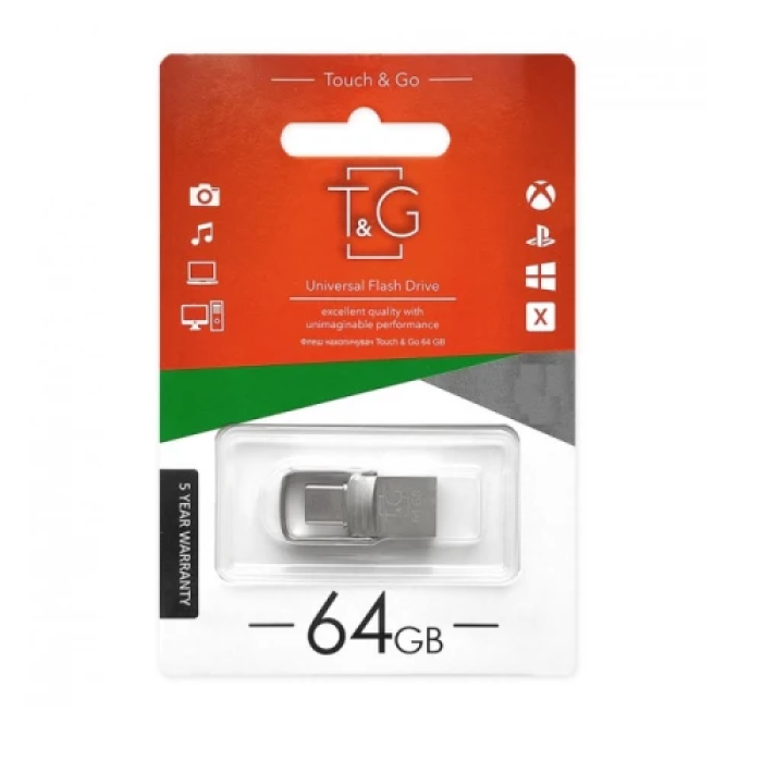 Флеш-накопичувач T&G Metal TG104 на 64 ГБ із Type-C
