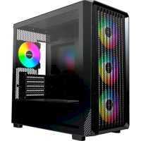 Корпус для ПК (компʼютерний корпус) Montech X5M Black Micro ATX/Mini ITX, 4 ARGB-вентилятори