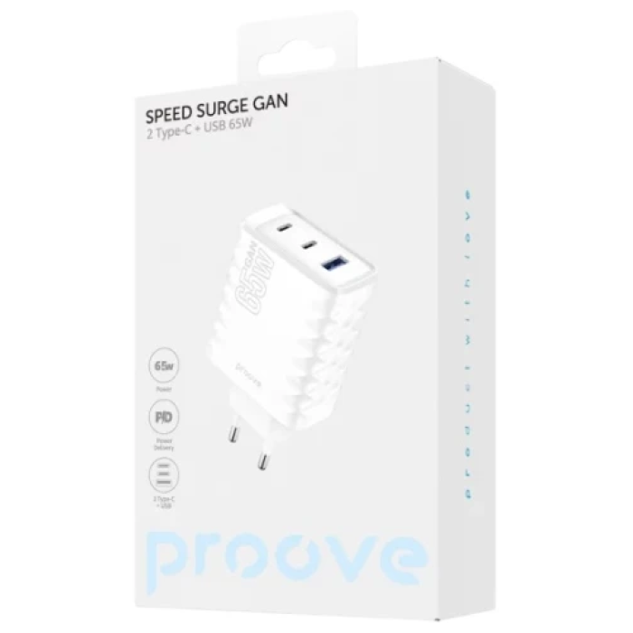 Мережевий зарядний пристрій Proove Speed Surge GaN на 65 Вт