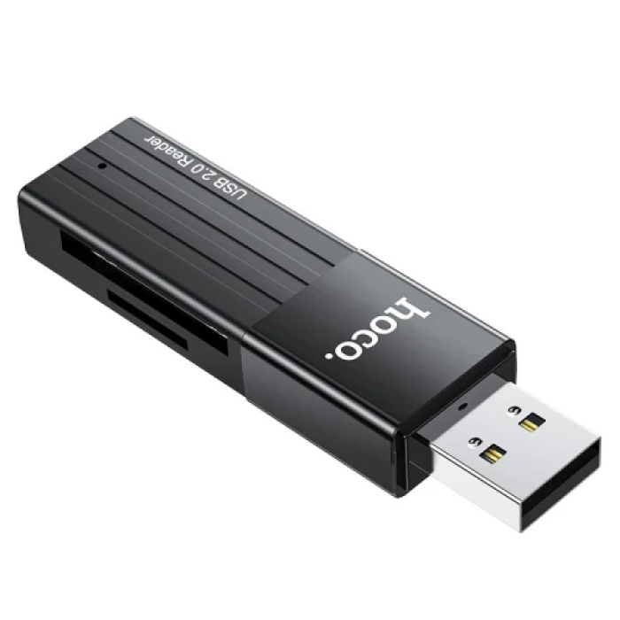 Зовнішній кардридер Hoco HB20 Mindful чорний USB 2.0