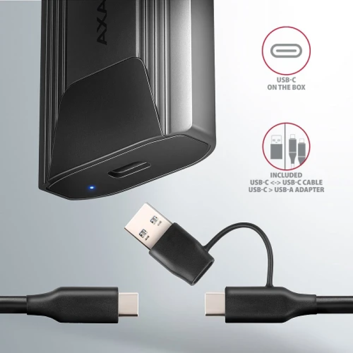 Зовнішня кишеня Axagon GTS для M.2 NVMe та SATA