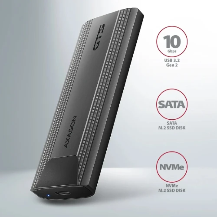Зовнішня кишеня Axagon GTS для M.2 NVMe та SATA
