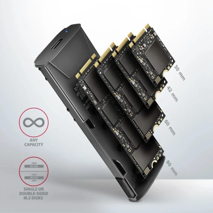 Зовнішня кишеня Axagon GTS для M.2 NVMe та SATA