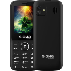 Кнопковий мобільний телефон (мобільник) Sigma X-style 242 Lucky 2 Mini-SIM, чорний, 2500 мА·год