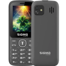 Кнопковий мобільний телефон (мобільник) Sigma X-style 242 Lucky сірий, 2500 мА·год