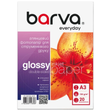 Фотопапір (папір для фотодруку) Barva Everyday глянсовий двосторонній A3, 20 аркушів