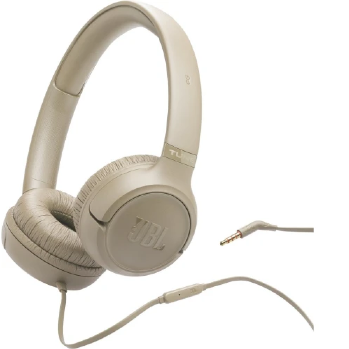 Дротові накладні навушники JBL Tune 530 бежеві з мікрофоном