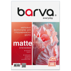 Фотопапір (папір для фото) Barva Everyday A3 матовий, 280 г/м², 20 арк.