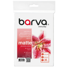 Фотопапір (папір для фото) Barva Everyday матовий двосторонній 13x18 см, 220 г/м², 20 аркушів