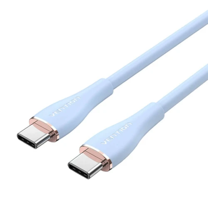 Кабель Vention USB-C — USB-C, 1,5 м, 100 Вт, синій