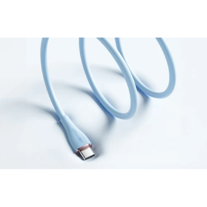 Кабель Vention USB-C — USB-C, 1,5 м, 100 Вт, синій