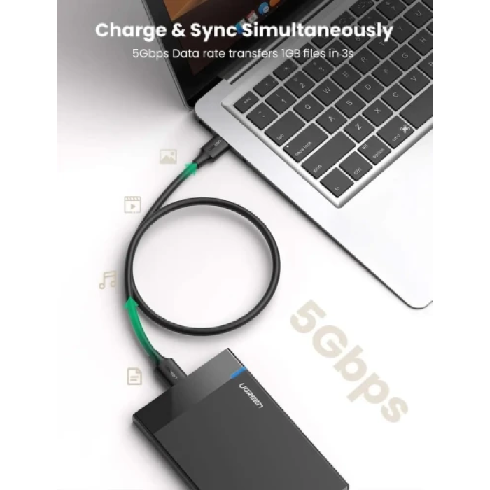 Кабель USB 3.0 — microUSB Ugreen US130, 0,5 м