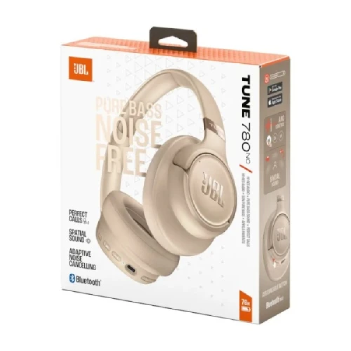 Бездротова гарнітура JBL Tune 780NC з ANC у бежевому кольорі