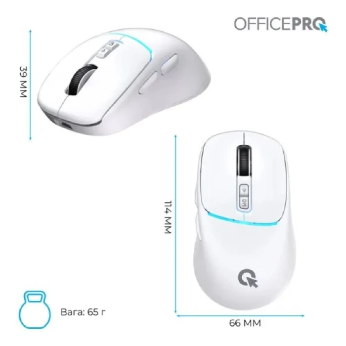Бездротова миша OfficePro M468W White з Bluetooth і RGB