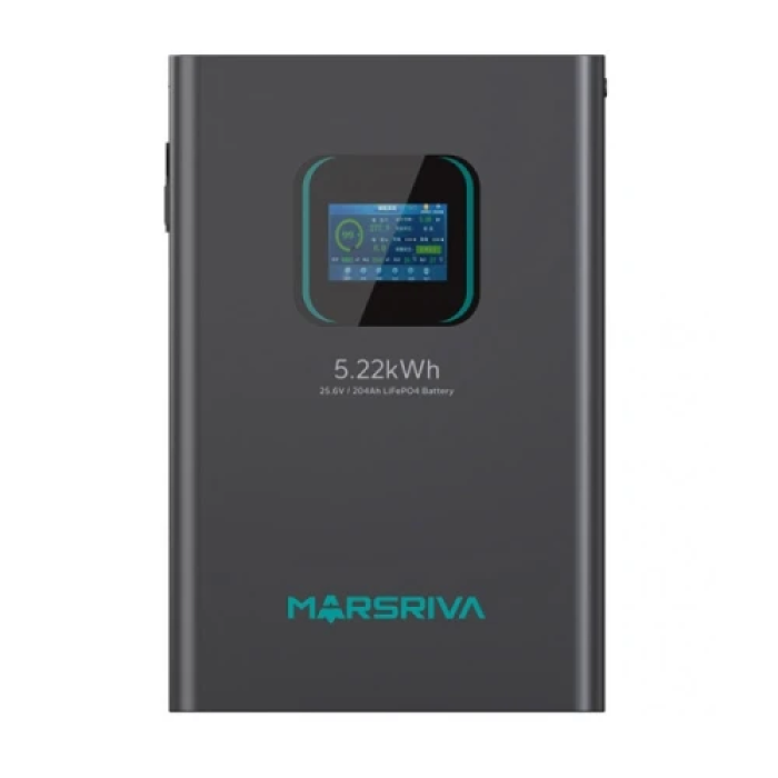 Зовнішня LiFePO4 батарея Marsriva MR-LFP24-200-WMD для інвертора, 25,6 В, 200 А·год