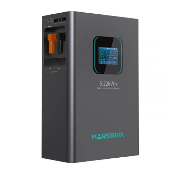 Зовнішня LiFePO4 батарея Marsriva MR-LFP24-200-WMD для інвертора, 25,6 В, 200 А·год