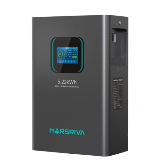 Зовнішня LiFePO4 батарея Marsriva MR-LFP24-200-WMD для інвертора, 25,6 В, 200 А·год