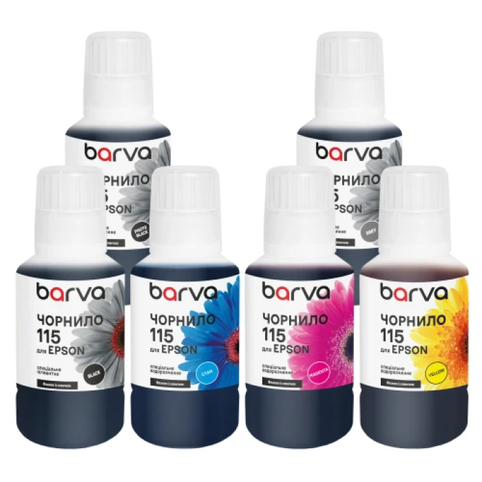 Комплект чорнил Barva для Epson 115 — 6 флаконів по 140 мл