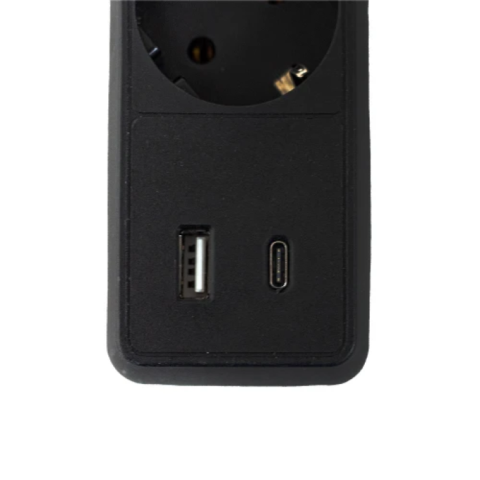 Мережевий фільтр GTL EU05FK із 5 розетками та USB Type-C