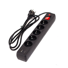 Мережевий фільтр (подовжувач) GTL EU05FK 5 розеток, 5 м, USB/Type-C