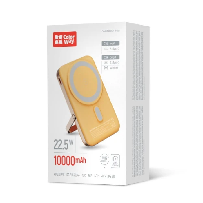 Повербанк ColorWay Amber на 10000 мА·год із заряджанням 22,5 Вт