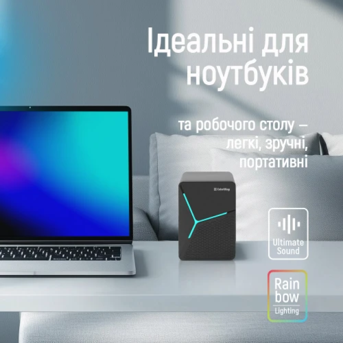 Компактні акустичні колонки ColorWay CW-SPU01BK чорного кольору