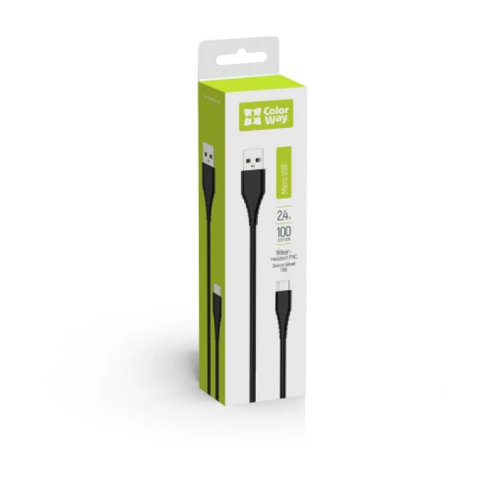 Кабель ColorWay microUSB 1 м для заряджання та синхронізації