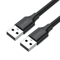 Кабель USB для принтера (USB AM–AM) Ugreen US102 USB 2.0, 1,5 м, чорний