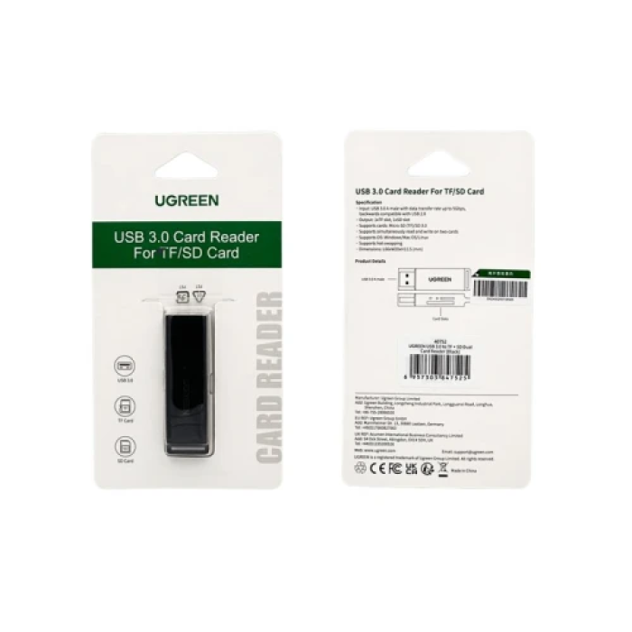 Кардридер Ugreen CM104 для карт microSD і SD